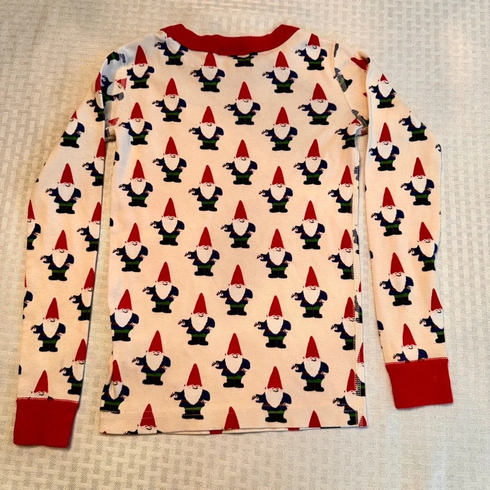 Hanna Andersson Gnome Organic Cotton Pajama Top Size 6‎ Red White